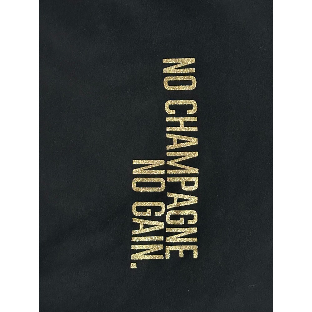 Brunette Label Womens Black No Champagne No Gain Gold Glitter Sweatshirt XS/S